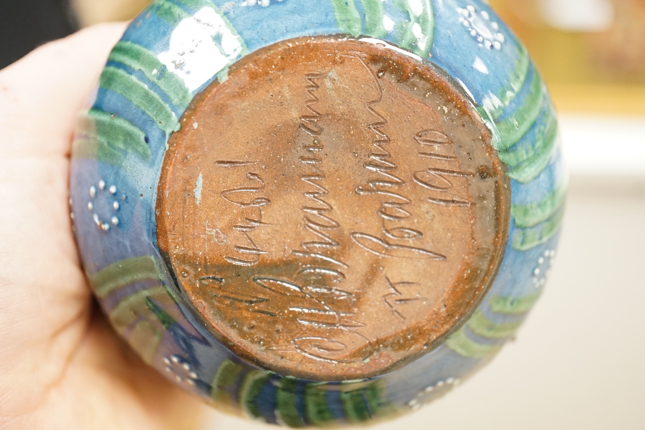Four various Brannam pots, tallest 13cm